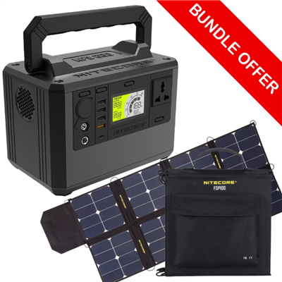 NITECORE NPS600 POWER STATION & FSP100 SOLAR PANEL COMBO