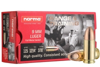 NORMA PRECISION 9MM LUGER â€“ 115 GR â€“ FMJ â€“ NORMA RANGE & TRAINING- QTY 50