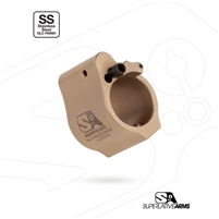 Superlative Arms Adjustable Gas Bleed Off Gas System for AR15/AR10 Platform - .750" Solid SS Set Screw Tan DLC