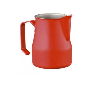 Europa Milk Pitcher Stainless Steel Red Professional 12 oz.