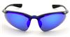 F104 Polarized Sunglasses Blue & Silver 3 lens case ANSI Z87.1
