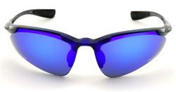 F104 Polarized Sunglasses Blue & Silver 3 lens case ANSI Z87.1
