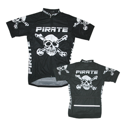 Pirate Cycling Jersey BLACK Short Sleeve, XS-4XL