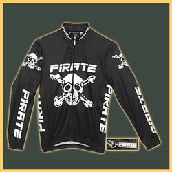 Pirate Long Sleeve Cycling Jersey BLACK Warm Up Jacket