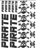 Pirate Logo Sticker Set, 18 pieces. also in white and silver colors.