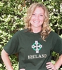 Adult's Ireland embroidered Crew T-Shirt, Forest Green