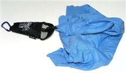 Ultra Microfiber Camp Towel Chamois in mesh bag, blue