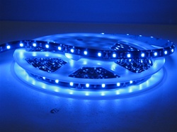 Blue Waterproof LED Flexible Ribbon Strips | LED Ribbon Tape - Low power consumption, infinite uses.  We import our LED Flexible Ribbon spools and Flex Ribbon Tape ourselves to ensure a quality product and the best possible price to you, our customer!