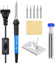 60 Watt Adjustable Soldering Iron with 63/37 10mg Solder Tube. Non Grounded tip