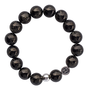 Jet & Pyrite Bracelet SHIELD - zen jewelz