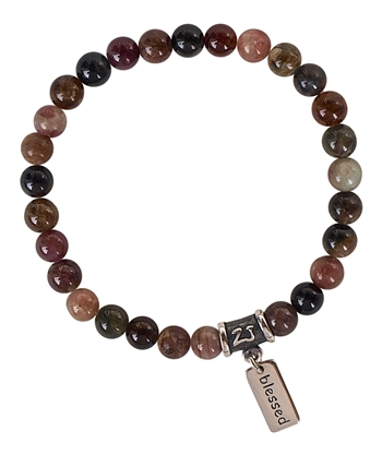 Watermelon Tourmaline Bracelet I AM BLESSED - zen jewelz