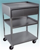 3 Shelf Stainless Steel Cart with Drawer