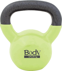 BodySport 15lb Kettlebell, Latex-Free, Light Green