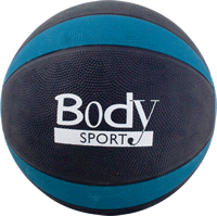 Body Sport Medicine Ball With Illustrated Exercise Guide, 12 Lbs., Teal