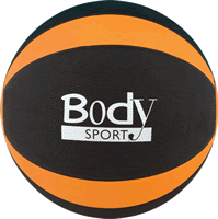 Body Sport Medicine Ball With Illustrated Exercise Guide 18lbs Orange