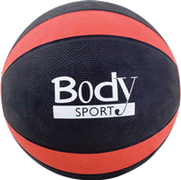 Body Sport Medicine Ball With Illustrated Exercise Guide, 10 Lbs., Red