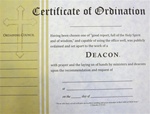 Certificate of Ordination for Deacon