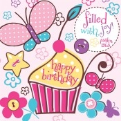 Napkin-Birthday-Cupcake "filled with joy": 0759830211864