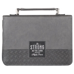 Bible Cover-Classic Gray Be Strong Josh. 1:9: 1220000324695