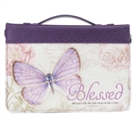 Bible Cover-Classic-Butterfly Blessings/Blessed-LRG: 6006937131668