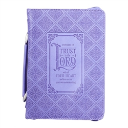 Bible Cover-Classic Luxleather-Trust In The Lord-Lavender-MED: 6006937139947