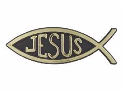 Auto Decal-3D Jesus/Fish- Small (Gold): 788200282234