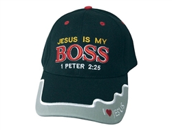 Cap-Jesus Is My Boss 1 Pet 2:25-Black:  788200537358