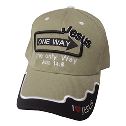 Cap-One Way-Jesus-Khaki:   788200537600