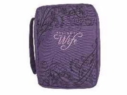 Bible Cover-Canvas w/Embroidery-Pastor's Wife-Medium-Purple: 788200539390