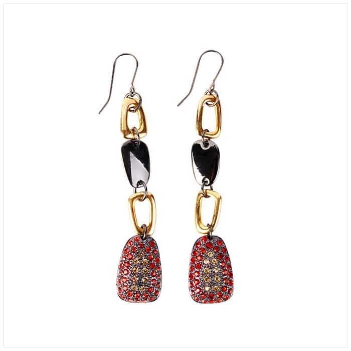 Black/Red Drop Earrings