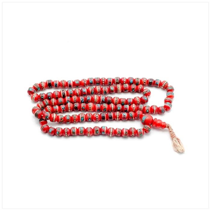 Red Pattern Bead Necklace