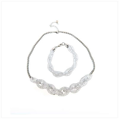 Silver Necklace and Bracelet