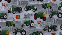 Oliver Tractor Toss Fabric, Gray