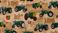 Oliver Tractor Toss Fabric, Tan