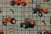 Allis Chalmers Fleece Material, Gray Plaid