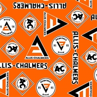 Allis Chalmers Logo Toss Fabric, Orange