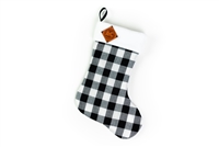 Allis Chalmers Christmas Stocking, vintage logo, plaid and leather