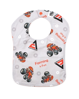 Allis Chalmers Tractor Baby Bib, Gray