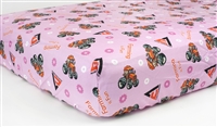 Allis Chalmers Tractor Crib Sheet, pink
