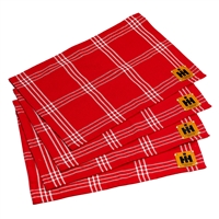 IH Logo Place Mats, red plaid, set of four