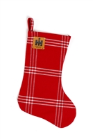 IH Logo Christmas Stocking, Red Plaid