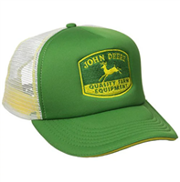John Deere Hat, Green Foam Front with White Mesh Back, Quality Equipment Logo