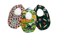 Set of Three Oliver Tractor Baby Bibs