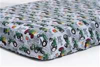 Oliver Tractor and Logo Crib Sheet, Gray