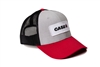 CaseIH Logo Hat, Heather Gray with Red Brim and Black Mesh Back