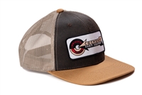 Cocskhutt Farm Equipment Logo Hat, Brown and Tan Mesh