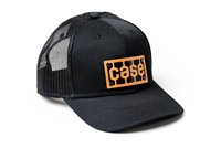 Case Tread Leather Emblem Hat, Black Mesh