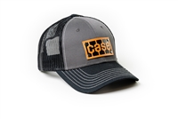 Case Tread Leather Emblem Hat, Gray with Black Mesh Back