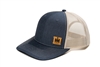 IH International Harvester Logo Hat, Denim with Tan Mesh and Off-Set Logo