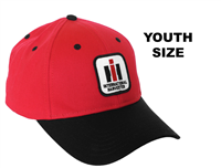 YOUTH-Size International Harvester IH Logo Hat, red and black